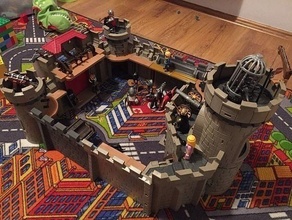 playmobil castle expansion kit furniture toy connection extension wall knight stone tower games toys rock medieval 3d print model - Mito3D