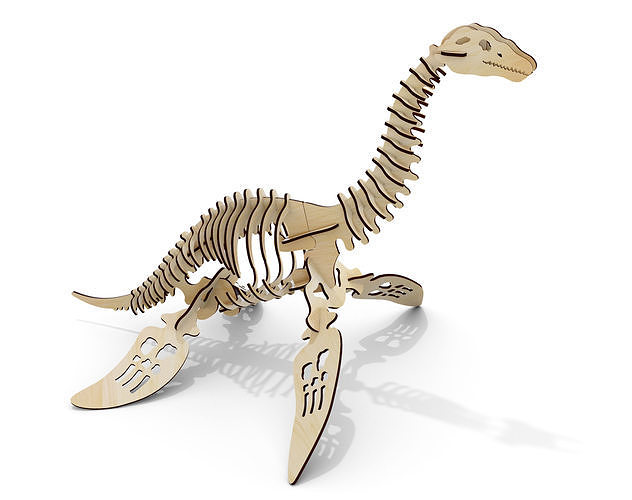 plesiossauro rompecabezas 3d enigma plesiosuario dinossauro acuático lagarto réptil oceano março fosil esqueleto jogos brinquedos 3D print model - Mito3D