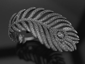 plume paon ring replica jewelry famous glorious superior moving hinges rich luxury collectible rings peacock feather 3d print model - Mito3D