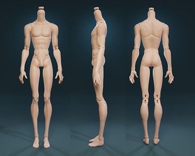 pluto bjd body figure anatomy doll jointed posable male statue games toys 3d print model - Mito3D