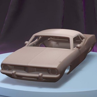Plymouth barracuda capota rígida 1974 imprimível carro corpo fenda escalextrico Tamiya rc miniz controle rastejante ninco Kyosho scx axial jogos brinquedos acessórios 3d print model - Mito3D