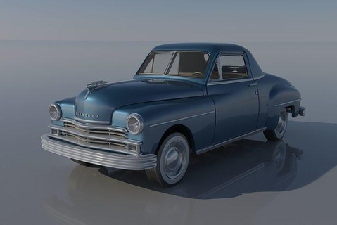 Plymouth negócio cupê 1949 carro carros veículo passatempo auto automotivo roda clássico sla fdm fenda printcar impressão rc retro interior faça 3d print model - Mito3D