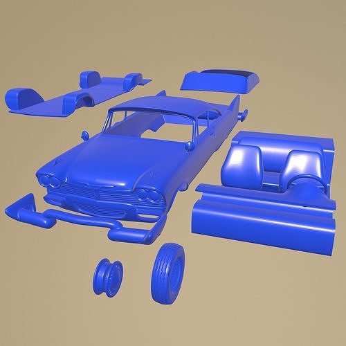 plymouth furia deporte 1958 imprimible coche vehiculo separar partes cuerpo espacio pasatiempo 1 10 scalextric Tamiya rc miniz tractor kyosho axial 3D print model - Mito3D