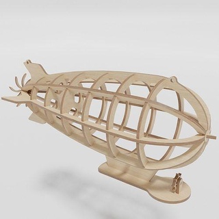 plywood lamp - dirigible cnc cutting template decor wooden furniture wood laser constructor 3d house 3d print model - Mito3D