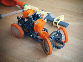 pneumatico giocattolo macchina plastica meccanico aria compresso palloncino distanza timone telaio motore cilindro radiale auto fai passatempo settore automobilistico 3d print model - Mito3D