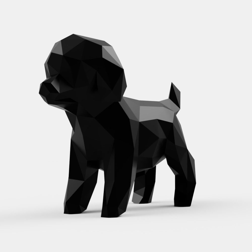 poly poddle düşük sanat hayvan microtoy köpek lowpoly dekor dekorasyon heykeltraşlık satış heykeller 3D print model - Mito3D