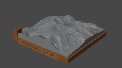 pointe oscuro montagna paesaggio vulcano terreno ambiente natura fotogrammetria elevazione dem scienza 3d print model - Mito3D