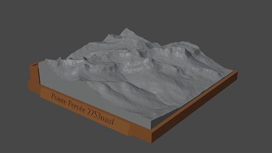 pointe percibido montaña paisaje volcán terreno ambiente naturaleza fotogrametría elevación dem Ciencias 3d print model - Mito3D