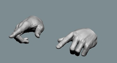 pointing hands hand man human body gesture action figure art sculptures 3d print model - Mito3D
