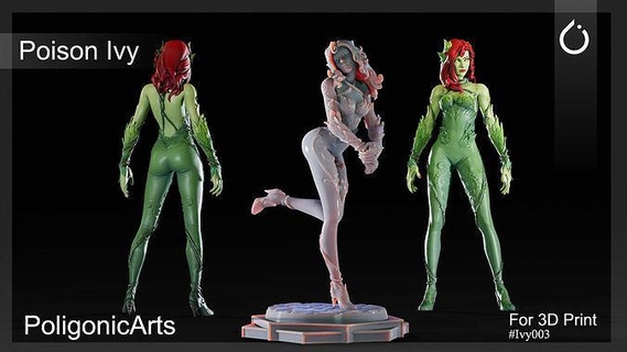 poison ivy 3d print statue pose 002 art batman dc sculptures woman miniatures harley comic figurines quinn superhero catwoman joker superman 3d print model - Mito3D