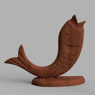 poisson wood porte stylo fish holder pen pencil fishing writing house decor 3d print model - Mito3D