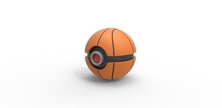 pokeball pallacanestro stile Pokemon concetto contenitore anime giocattolo Stampa stampabile passatempo Fai 3d print model - Mito3D