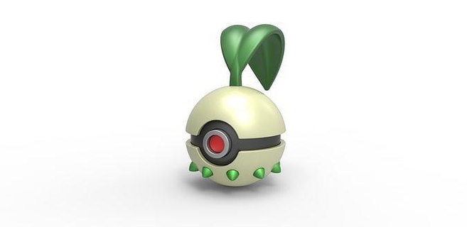 pokeball chikorita Pokémon concept récipient anime jouet impression imprimable loisir DIY 3d print model - Mito3D