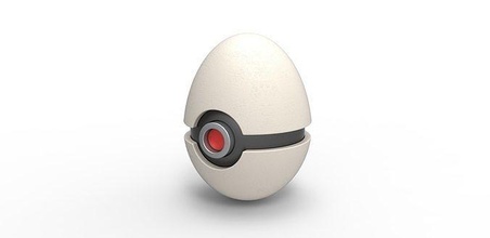 pokebola huevo forma pokemon pelota envase juguete impresión imprimible pasatiempo bricolaje diy 3d print model - Mito3D
