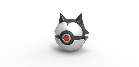 pokeball felix Pokemon gatto catfelix felixthecat concetto contenitore anime giocattolo Stampa stampabile passatempo Fai 3d print model - Mito3D