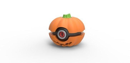 pokeball Halloween citrouille Pokémon mal d'Halloween concept récipient anime jouet impression imprimable tête loisir DIY 3d print model - Mito3D