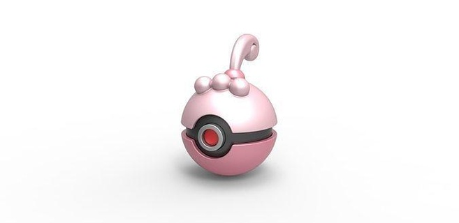 pokeball heureux Pokémon concept récipient anime jouet impression imprimable loisir DIY 3d print model - Mito3D