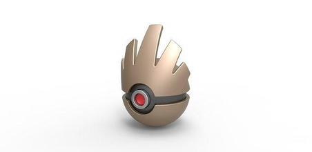 pokeball hitmonchan Pokémon Balle calcul récipient jouet impression imprimable loisir DIY 3d print model - Mito3D
