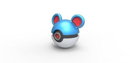 Pokeball marill Pokémon Container Anime Spielzeug drucken druckbar Hobby DIY 3d print model - Mito3D