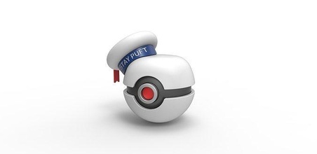 pokebola malvavisco hombre pokemon fantasma cazafantasmas concepto envase anime juguete impresión imprimible pasatiempo bricolaje diy 3d print model - Mito3D