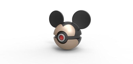mickey rato esfera mouse conceito recipiente brinquedo impressão imprimível passatempo faça 3d print model - Mito3D