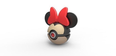 Pokeball Minnie Maus Pokémon Minniemouse Konzept Container Anime Spielzeug drucken druckbar Hobby DIY 3d print model - Mito3D