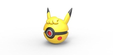 pokebola Pikachu Rizado pokemon concepto envase anime juguete impresión imprimible pasatiempo bricolaje diy 3d print model - Mito3D