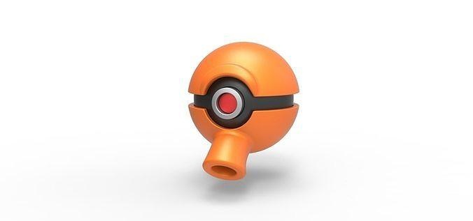 pokeball qbert pokemon concept container anime toy print printable ball hobby diy 3d print model - Mito3D