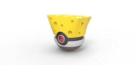 pokeball spongebob pokemon sponge concept container anime toy print printable hobby diy 3d print model - Mito3D