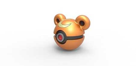 pokeball teddiursa pokemon bear teddi container toy print printable hobby diy 3d print model - Mito3D