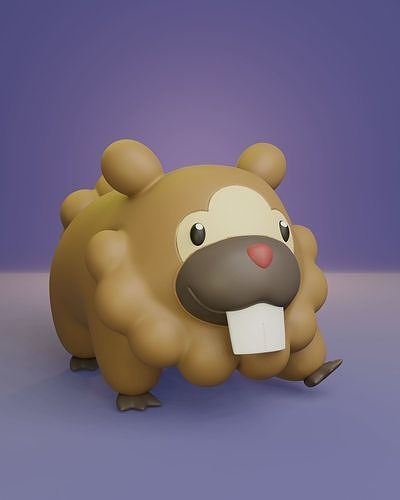 pokemon bidoof pikaçu kül pokeball oyuncak ev popüler eevee baskı 3d köpek anime manga koleksiyon bibarel kunduz oyunlar oyuncaklar 3D print model - Mito3D