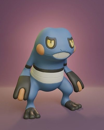 pokémon croagunk pikachu cinza pokebola brinquedo casa pop toxicroak rã cobra 3d anime manga colecionável imprimível jogos brinquedos 3D print model - Mito3D