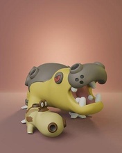 pokemon hipopótamo hippowdon 2 poses pikachu desierto arte juguete coleccionable pokebola go tiranitar larvitar flygon hipo impresión figura juegos juguetes 3d print model - Mito3D