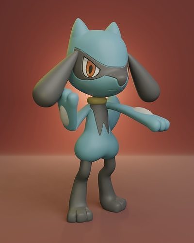 Pokemon riolu Pikachu cenere pokeball giocattolo popolare eevee stampa 3d cane anime manga collezione lucario combattimento Giochi giocattoli 3D print model - Mito3D