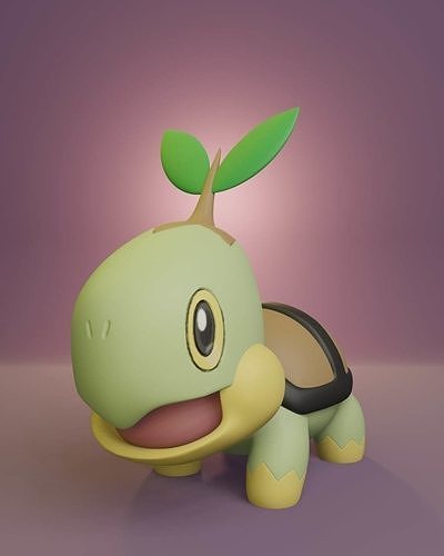 pokemon - turtwig pikachu ash pokeball toy home popular eevee printing 3d dog anime manga collectible grotle torterra grass games toys 3D print model - Mito3D