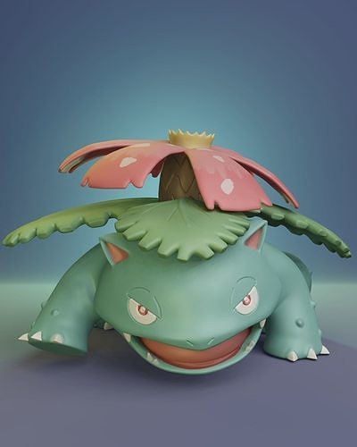 pokemon venusaur pose pikachu bulbasaur ivysaur pokeball go giocattolo collezione stampa kanto antipasto figura arte anime manga giochi giocattoli 3D print model - Mito3D