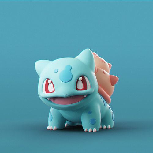 pokemon acqua bulbasaur stilizzato stampabile 3d carattere fantasia casa decorazione statua cartone animato unico arte sculture pikachu anime charmander squirtle giocattolo charizard 3D print model - Mito3D