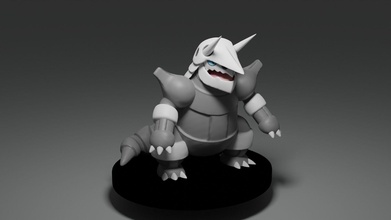pokemon aggron oyuncak heykelcik heykel şekil anime go oyun oyunlar oyuncaklar 3d print model - Mito3D