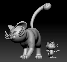 pokemon alolan meowth persian toy figure art game pokemongo nintendo pokemonzukan games toys sculpture evolution 3d print model - Mito3D
