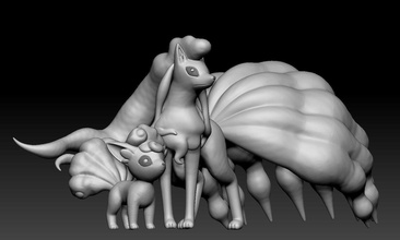 pokémon alolan vulpix jouet figure art jeu pokemongo nintendo pokemonzukan jeux jouets sculpture évolution regigigas contes 39 allannine alolanvulpix 3d print model - Mito3D