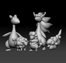 pokemon mareep flaaffy pelipper mega evrim oyuncak şekil sanat oyun pokemongo nintendo pokemonzukan oyunlar oyuncaklar heykel megaampharos 3d print model - Mito3D