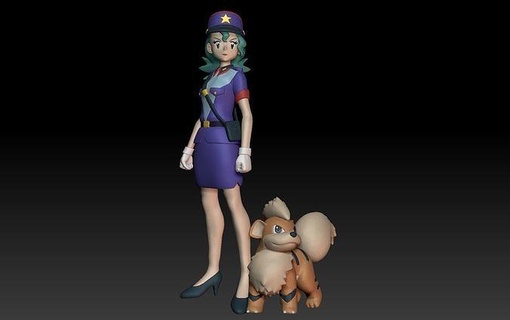 Pokémon anime Policial Jenny brinquedo figura arte jogos Pokemongo Nintendo Pokemonzukan brinquedos escultura evolução personagem 3d print model - Mito3D