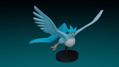 pokemon articuno anime nintendo vídeo juego personaje juguete figura go juegos juguetes 3d print model - Mito3D