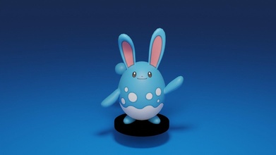 pokemon azumarril oyuncak karakter oyun oyunlar oyuncaklar 3d print model - Mito3D