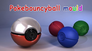 pokémon balle rebondissante moule 2 in 1 gonflement balle caoutchouc double objectif pokeball jeux jouets 3d print model - Mito3D