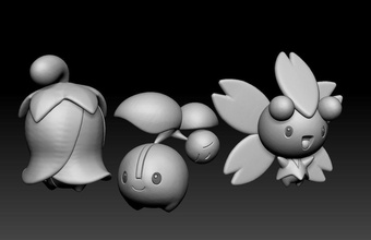 pokemon cherubi cherrim toy figure art game pokemongo nintendo pokemonzukan games toys sculpture evolution 3d print model - Mito3D