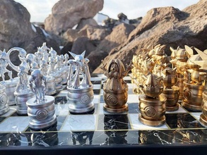 pokemon chess set - characters game board chessboard piece queen king knight pikachu seadra togepi pichu abra cadabra lucario mrmime games toys 3d print model - Mito3D