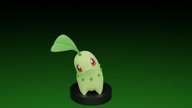 pokemon chikorita juguete videojuego go juegos juguetes 3d print model - Mito3D