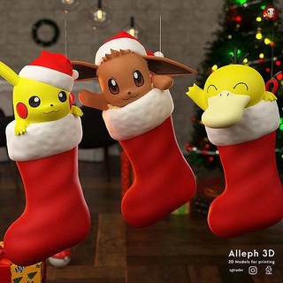 pokemon Noel çorap paketlemek Pikaçu kül pokeball oyuncak popüler Eevee baskı 3d köpek anime manga vaporeon Umbreon Sylveon lotr ev oyunlar oyuncaklar 3d print model - Mito3D
