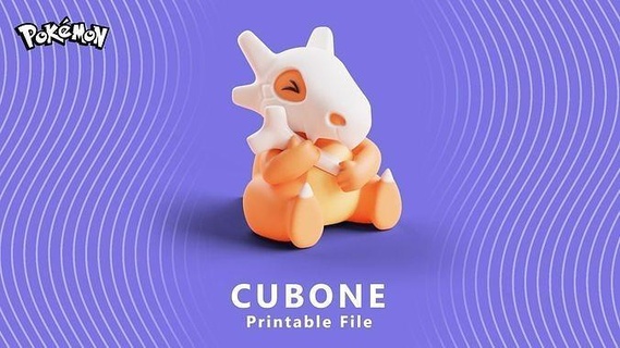 pokemon cubone character diy gift gaming accessory collectible printable 3d home decor figur customizable handcrafted model tabletop sculpture statue display games toys 3d print model - Mito3D